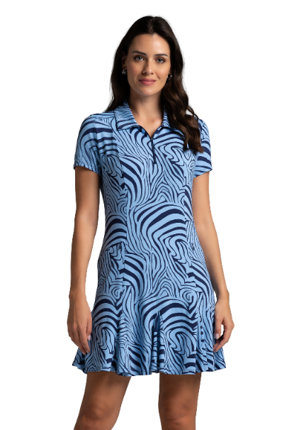 Cecilia Print Short Sleeve Godet Dress – 69932